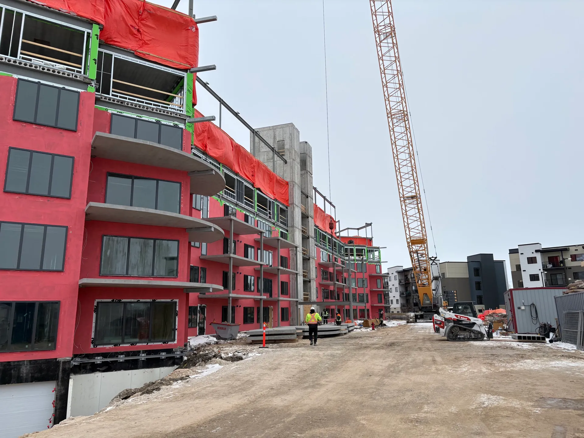 Large commercial multifamily construction project in progress